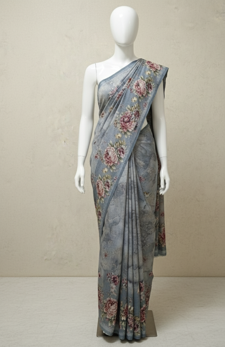 Blossom Hues of Chinia Silk Saree WA004