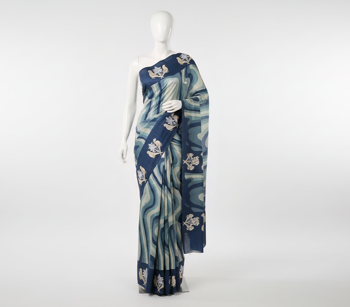 Serene Swirls Tussar Saree WA001