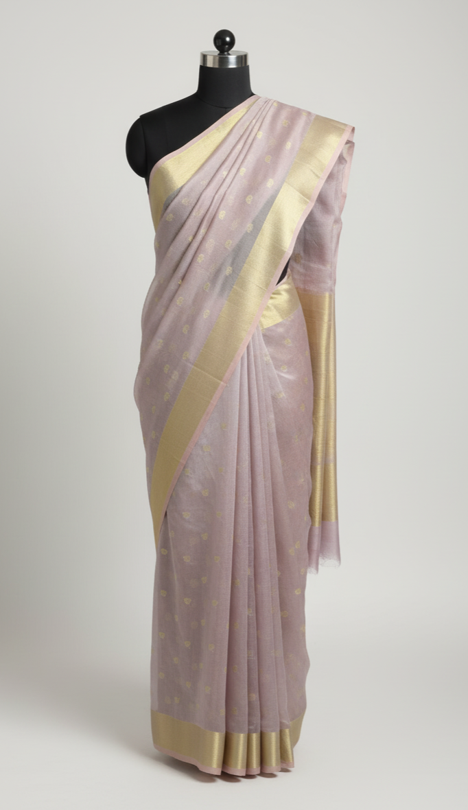 Mauve Mist Semi Tissue Banarasi Saree WA007