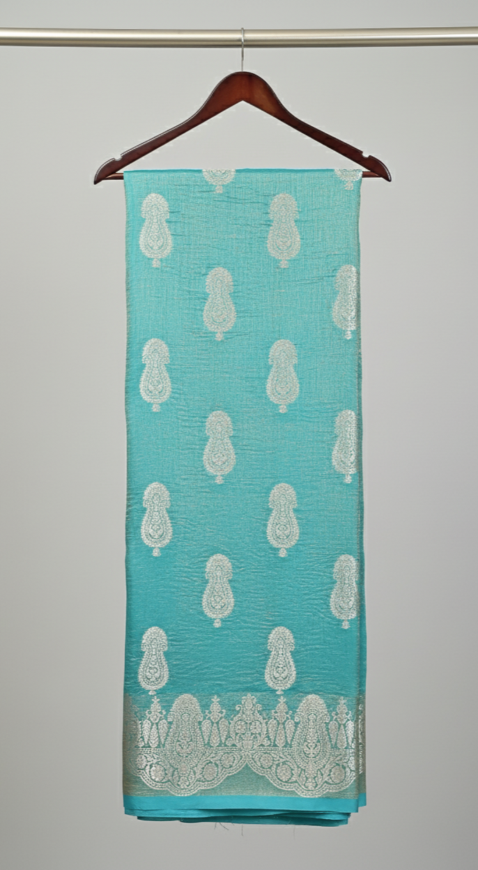 Aqua Crush Banarasi Saree WA010