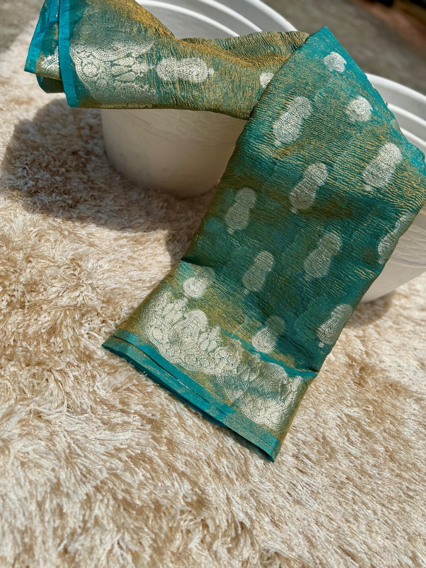 Aqua Crush Banarasi Saree WA010