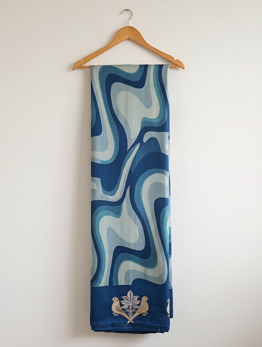 Serene Swirls Tussar Saree WA001