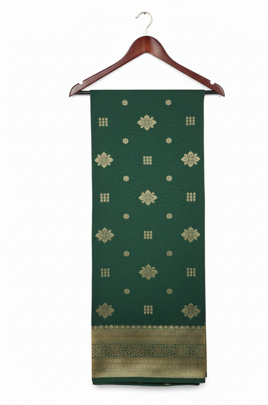 Green Glam Georgette Banarasi Saree WA005