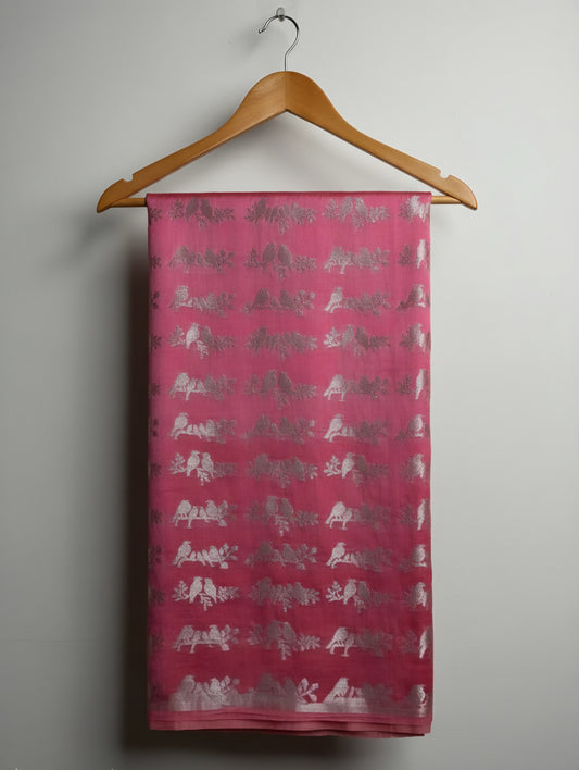 The Silver Sparrow Chanderi Banarasi Saree WA011