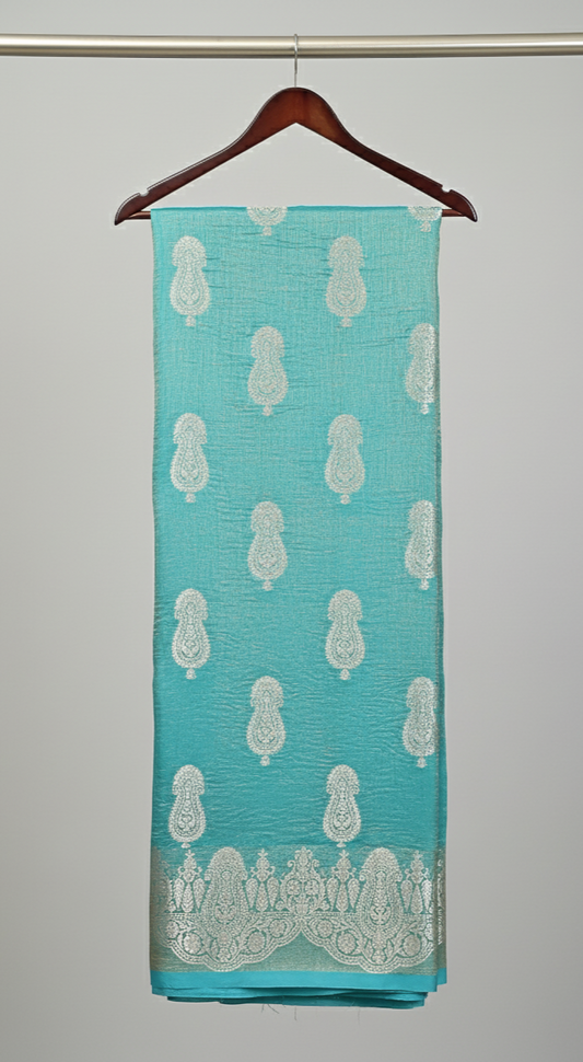 Aqua Crush Banarasi Saree WA010
