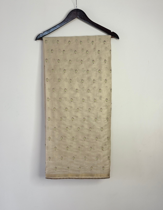 Golden Dew Drop Tissue Saree WA019