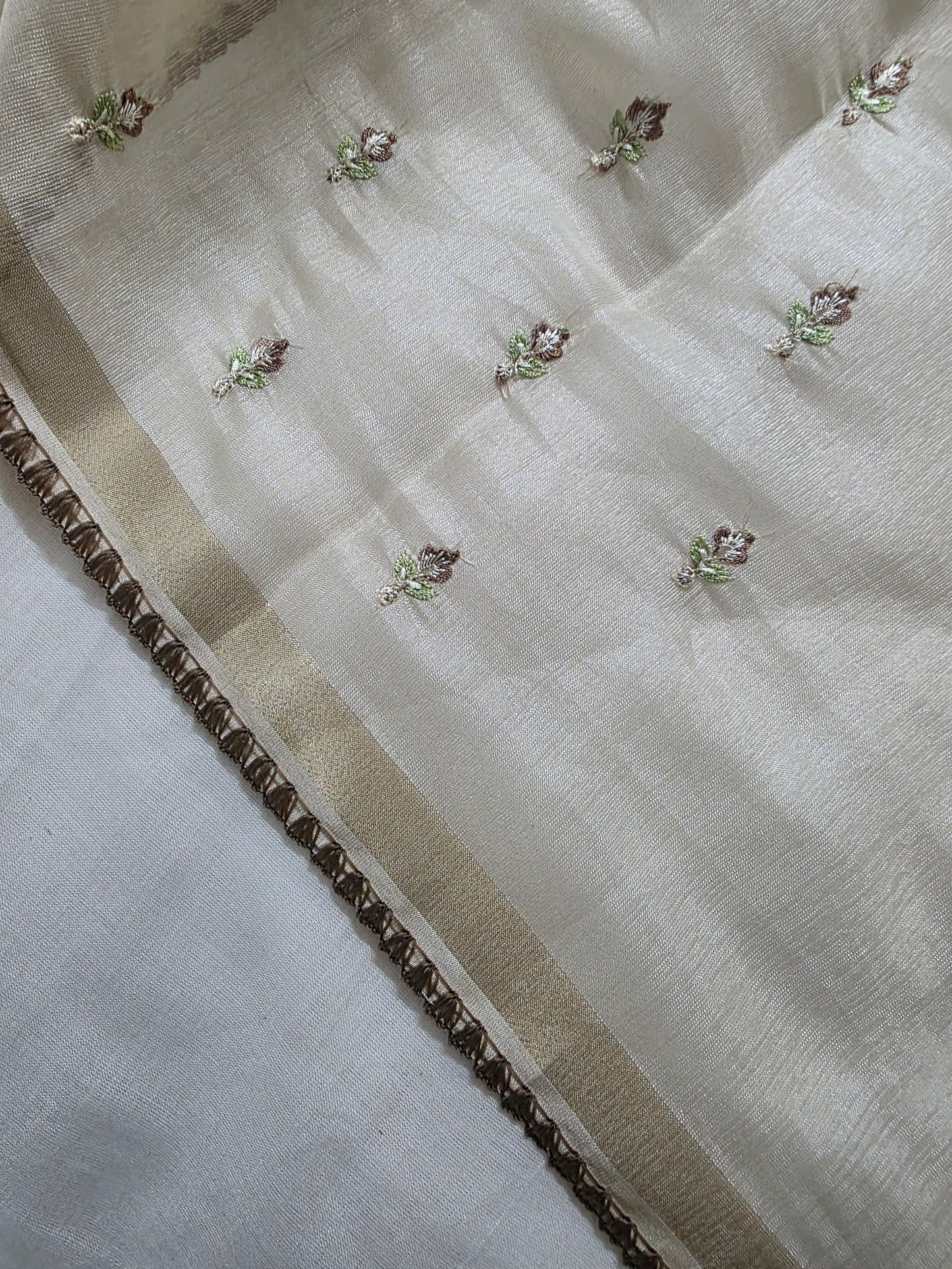 Golden Dew Drop Tissue Saree WA019