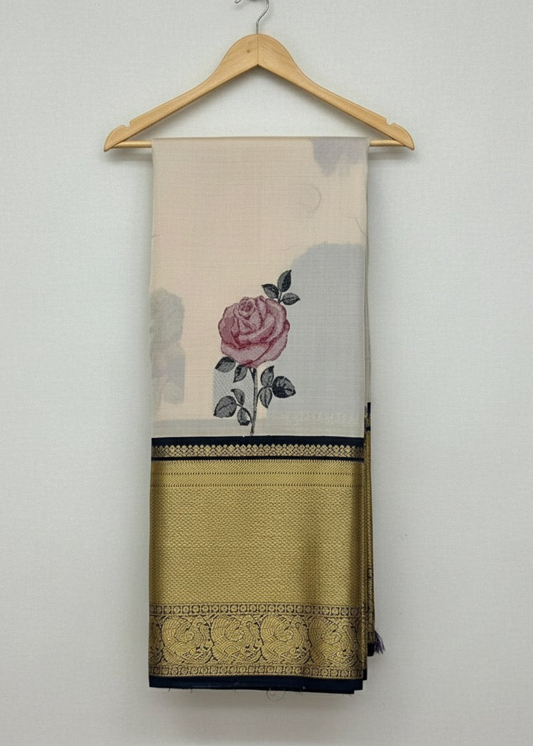 Ivory Bloom - 1G Handloom Kanchipuram HL01